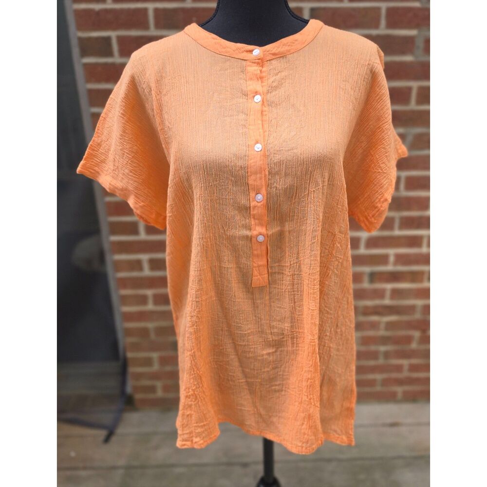 NWT Stillwater Supply Co. Women’s Crepe Popover top in Orange/Clay, size Large